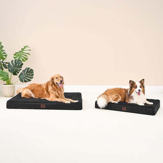 EHEYCIGA Orthopedic Dog Bed Large with Removable Washable Cover, 41IN Black | Egg Crate Foam Support, Durable Oxford fabric, Non-Slip Bottom, Machine Washable, Soft Waterproof Plush Pet Bed Mat For Crate - Image 6