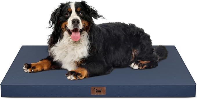 Outdoor Extra Large Dog Bed XXL for Giant Breed Dogs | Egg Crate Orthopedic Foam, Fits 48x30 Crates, TPU Waterproof Layer, Machine Washable 1680D Oxford Cover, Up to 110 lbs by TailStories