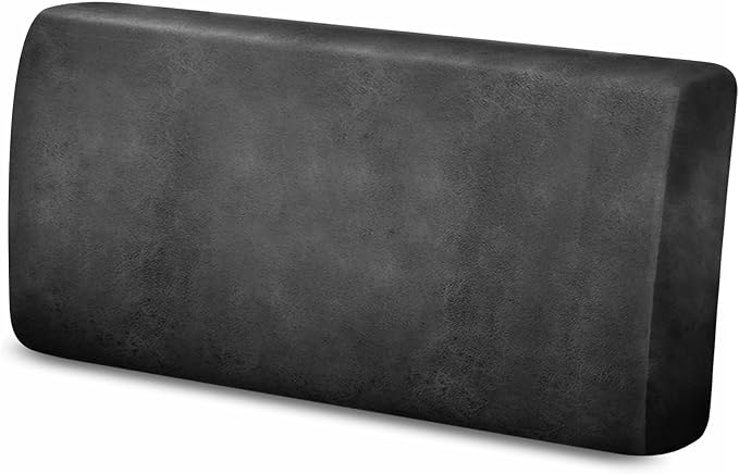 Leather Like Couch Cushion Covers Sofa Slipcovers Sets Couches Furniture Protector Covers for Sectional Armchair Loveseat Stretch Spandex Fabric, Machine Washable (1 Cushion Loveseat, Dark Grey) by Molasofa