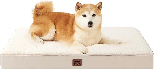 EHEYCIGA Orthopedic Dog Bed Large with Removable Washable Cover, 36IN Camel | Egg Crate Foam Support, Durable Oxford fabric, Non-Slip Bottom, Machine Washable, Soft Waterproof Plush Pet Bed Mat For Crate by EHEYCIGA