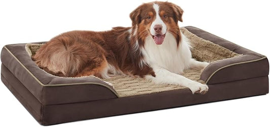 FURTIME Orthopedic Dog Bed for Medium Size Dog, Waterproof Dog Beds, 35x25x6.5 Supportive Foam Pet Couch Bed with Removable Washable Cover and Nonskid Bottom by FURTIME