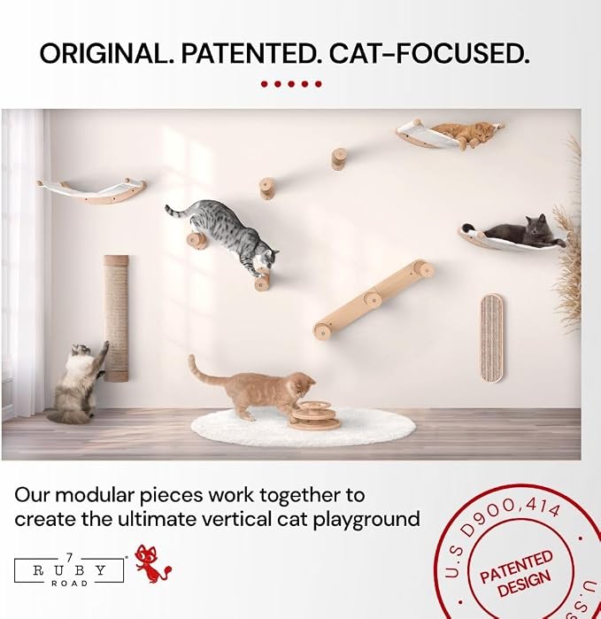 7 Ruby Road Cat Wall Scratcher, Indoor Sisal Scratch Pad Board | Aesthetic Cat Scratcher, Wall-Mount or Floor Use, Solid Rubberwood Frame, Helps Protect Furniture - Image 9