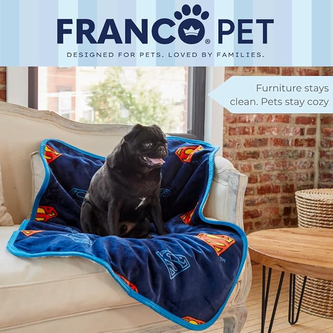 Superman DC Comics Waterproof Dog Bed Cover, Large 30x40 Pet Blanket for Furniture Bed Couch Sofa, (Officially Licensed) by Franco - Image 6