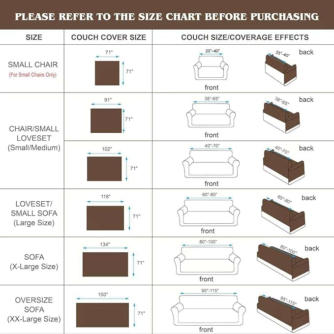 Waterproof Couch Cover, Reversible, Pet-Friendly, Washable and Anti-Slip Couch Covers for Sofa Protection with 3 Cushions, Sofa Slipcovers for Dogs and Cats (71×134in/Beige) - Image 2