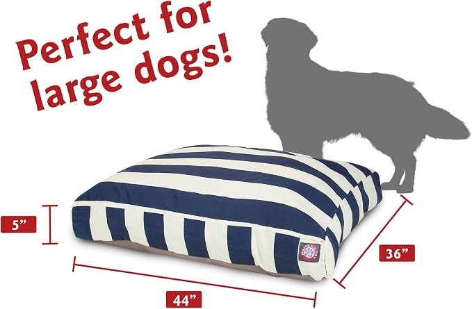 Majestic Pet Shredded Memory Foam Dog Bed Medium with Removable Washable Cover – Rectangle Orthopedic Dog Bed–Durable Dog Crate Bed-Flat Dog Bed for Senior Dogs - (35x29) M - Villa - Pearl - Image 3