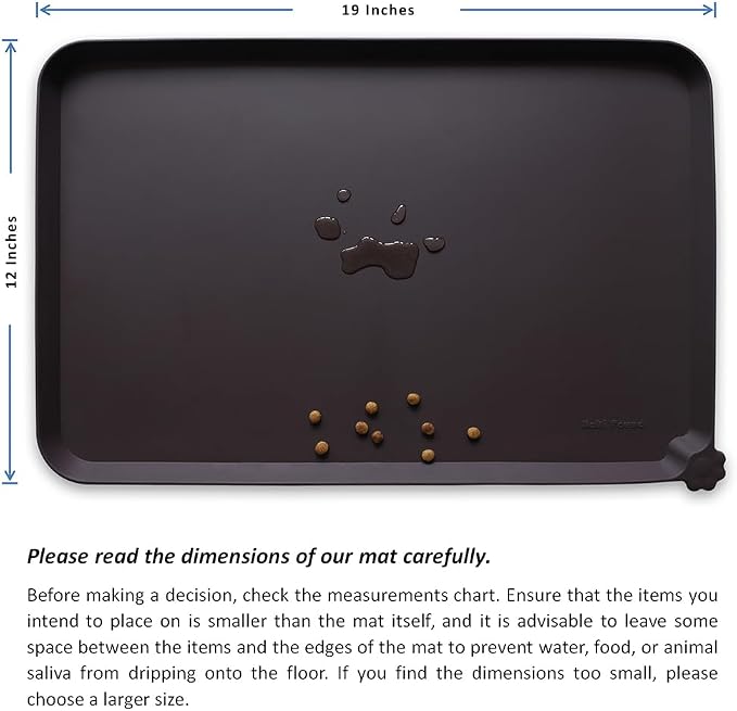 Hoki Found Silicone Pet Food Mats Tray - High-Lips Pet Dog Cat Bowl Mats - Pet Feeding Mat - Waterproof Dog Cat Food Mats -Pet Water Mats for Floors - Dark Oak - Image 5