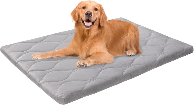 BEAUTYZOO Dog Crate Pad for Large Dogs, Washable & Detachable Kennel Mat, Anti-Slip Soft Fluffy Puppy Bed for Crate, Cage, and Car Travel, Cozy Sleeping Mattress, 42x28 Inches, Gray by BEAUTYZOO
