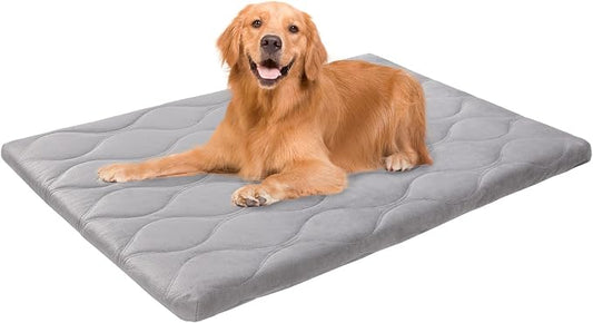 BEAUTYZOO Dog Crate Pad for Large Dogs, Washable & Detachable Kennel Mat, Anti-Slip Soft Fluffy Puppy Bed for Crate, Cage, and Car Travel, Cozy Sleeping Mattress, 42x28 Inches, Gray by BEAUTYZOO