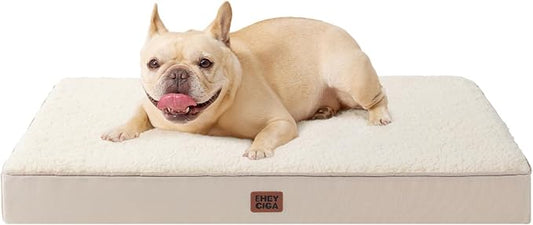EHEYCIGA Orthopedic Dog Bed with Removable Washable Cover, Camel, 30IN | Egg Crate Foam Support, Durable Oxford fabric, Non-Slip Bottom, Machine Washable, Soft Waterproof Plush Pet Bed Mat For Crate by EHEYCIGA