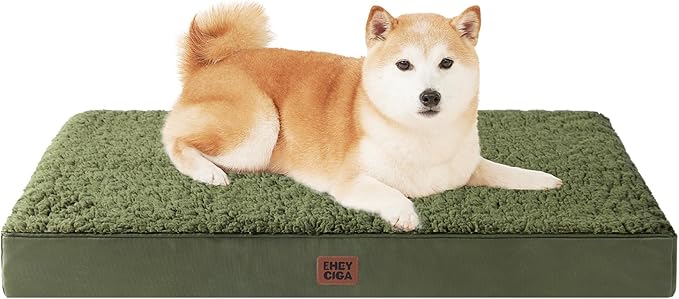 EHEYCIGA Orthopedic Dog Bed Large with Removable Washable Cover, 36x27 | Egg Crate Foam Support, Durable Oxford fabric, Non-Slip Bottom, Machine Washable, Soft Waterproof Plush Pet Bed Mat For Crate by EHEYCIGA