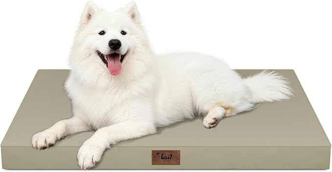Large Waterproof Orthopedic Dog Bed with Egg Crate Foam | Fits 42x28 Crates, TPU Waterproof Layer, 1680D Washable Oxford Cover, Portable Handle, Indoor & Outdoor Use, Up to 80 lbs by TailStories