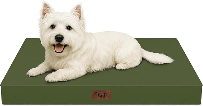 Waterproof Orthopedic Dog Crate Bed for Small Dogs & Cats | Egg Crate Foam, Fits 24x18 Crates, TPU Waterproof Layer, Machine Washable 1680D Oxford Cover, Small Pets Up to 20 lbs by TailStories