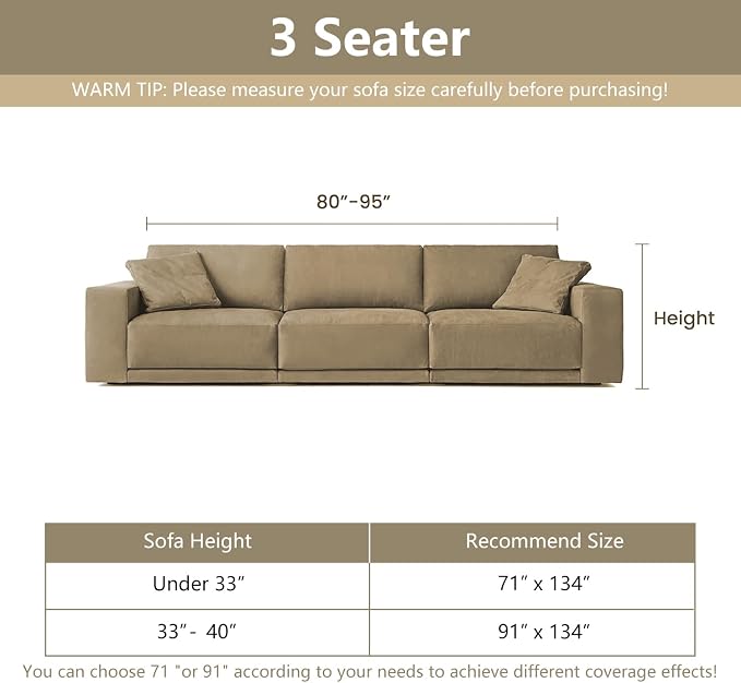 MYSKY HOME Couch Cover for Dogs, Sectional Couch Cover, Beige Lines Sofa Covers for Sectional Sofa L Shape Chenille Couch Protector for Dogs Pets Couch Covers Washable Soft Throw, 71"X134" - Image 8