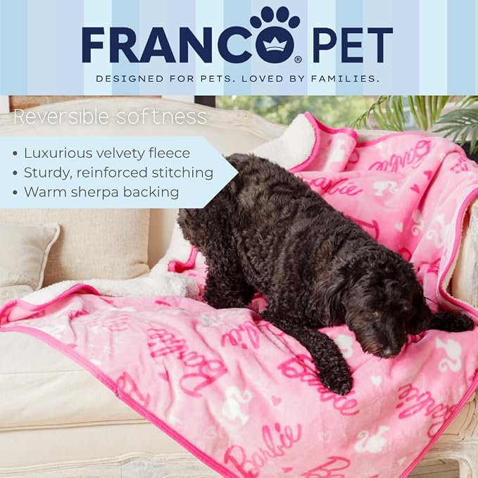 Barbie Waterproof Dog Bed Cover, Large 40x50 Pet Blanket for Furniture Bed Couch Sofa, (Officially Licensed) by Franco - Image 5