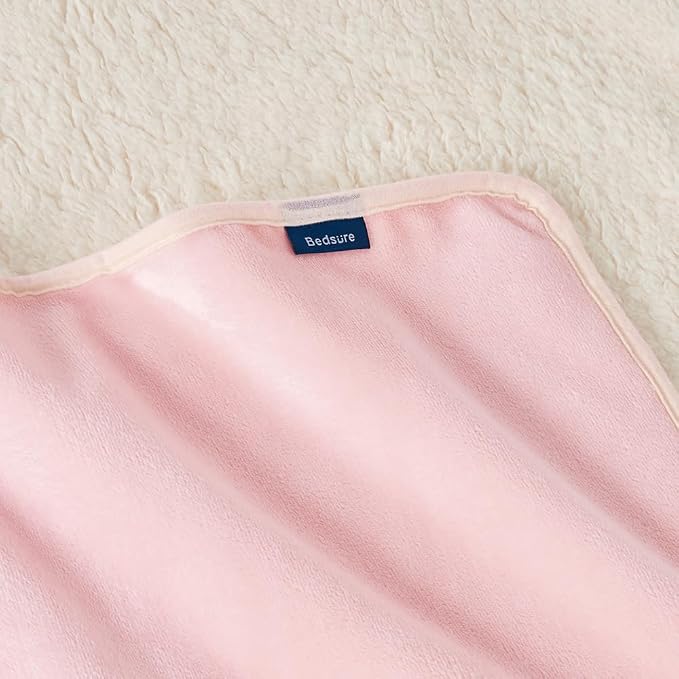 Bedsure Waterproof Dog Blankets for Large Dogs Sherpa Fleece Throw, 50X60 | Washable Soft Plush Pet Cat Blanket for Couch Cover, Reversible Cozy Calming Furniture Protector Warm for Senior Dogs,Pink - Image 9