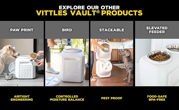 Vittles Vault Traditional Pet Food Storage Container For Dog Kibbles/Bird Seed/Oatmeal/Rice/Flour/Cereal, BPA Free Plastic, Sealed Airtight For Cat Food, Up To 50 lb, Made in USA, With Scoop, Gray - Image 13