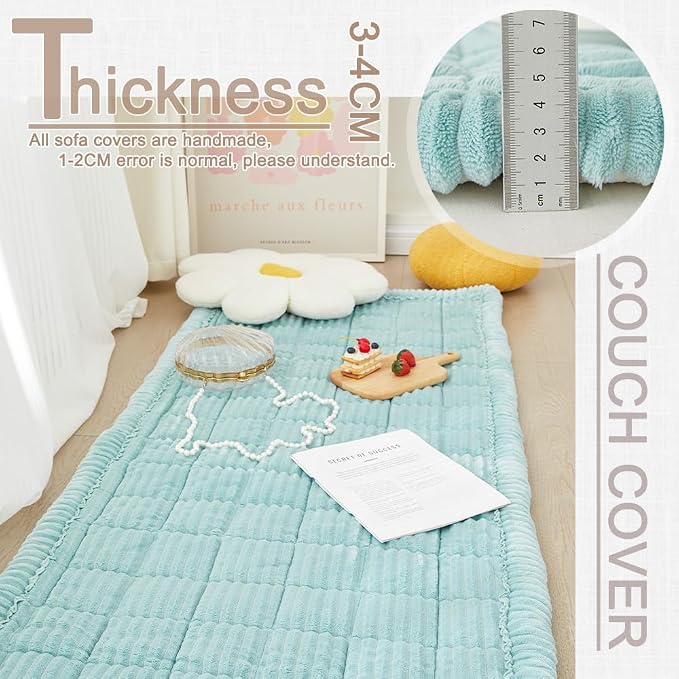 Awjcsv Couch Covers for Dogs Washable, Non Slip Sofa Protector Pet Friendly | Thick, Soft Furniture Cover, Against Pets Hair & Scratch, Fits Leather and Fabric Couches, 27.6" X 70.9" - Image 3