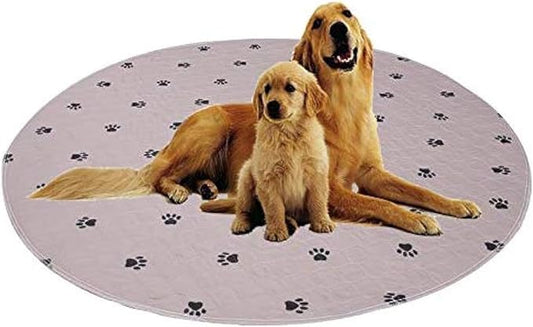 SincoPet Washable Dog Pee Pads with Puppy Grooming Gloves,Puppy Pads,Reusable Pet Training Pads,Large ,Waterproof Pet Pads for Dog Bed Mat,Super Absorbing Whelping Pads,48 Round Inch (Pack of 2) by SINCOPET
