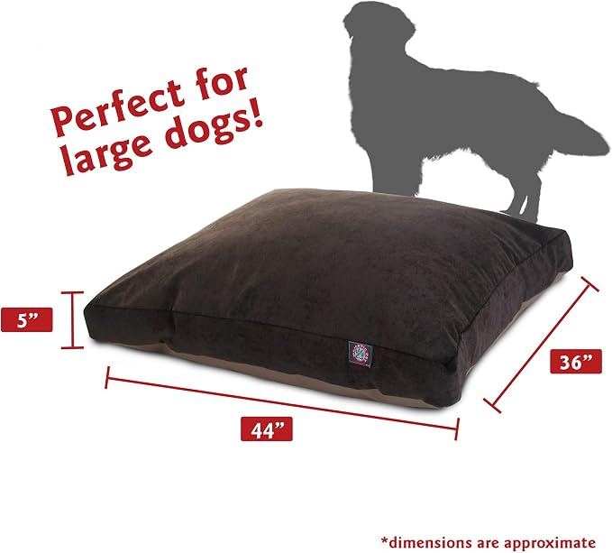 Majestic Pet Shredded Memory Foam Dog Bed Large with Removable Washable Cover – Rectangle Orthopedic Dog Bed–Durable Dog Crate Bed-Flat Dog Bed for Senior Dogs - (44x36) L - Villa - Storm - Image 3