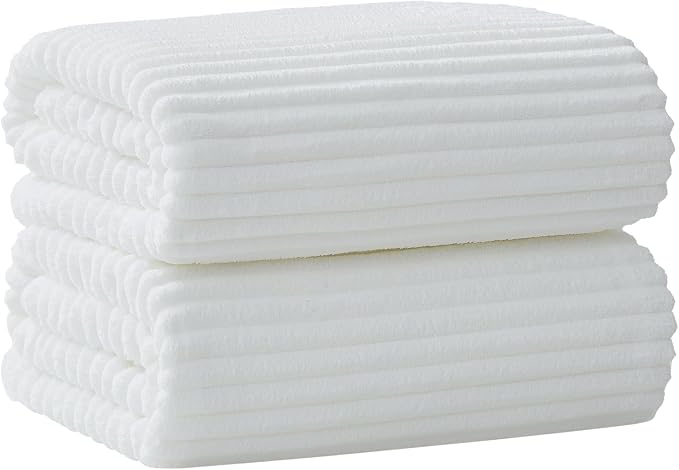 2 Piece Bath Sheets, 40"x80" Microfiber Bath Towels, White | Extra-large size, Quick dry, Highly Absorbent, Lint Free，shower towels for bathroom gym spa，Big and Tall users by NALIVO