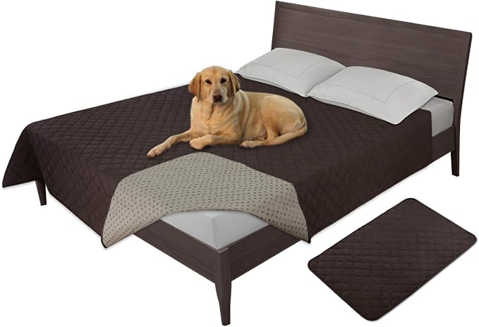 Easy-Going 100% Waterproof Dog Bed Cover, Non-Slip Pet Blanket for Furniture, Washable Couch Cover, Repleasement Sofa Cover (96x82 in, Chocolate) by Easy-Going