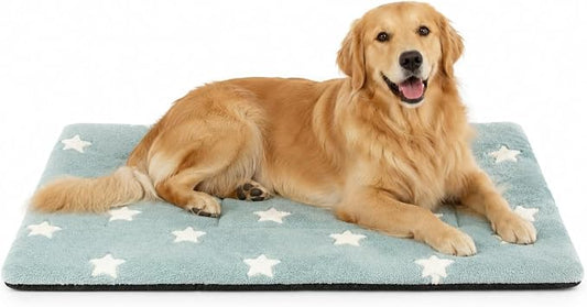 Mora Pets Dog Crate Pad Dog Kennel Bed Mat for Large Dogs Washable Cute Star Pet Bed for 36 inch Cage Ultra Soft Flat Puppy Cat Cushion for Cozy Sleeping Anti-Slip Blue 36 x 23 by MoraPets