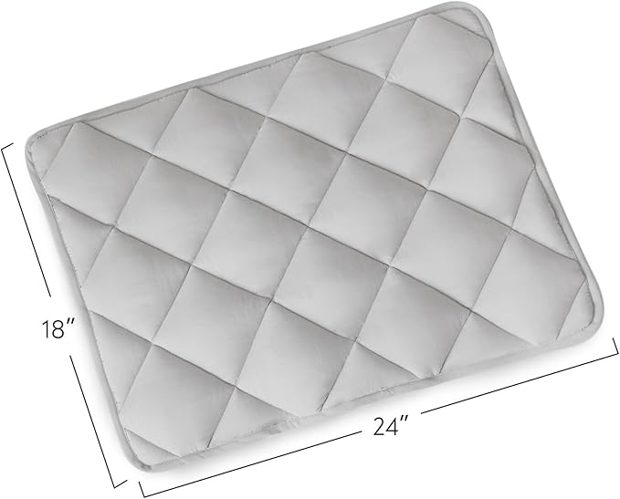 Dog Crate Pad 2 Pack, Soft Dog Crate Mat with Anti-Slip Bottom, Grey | Fits 24 Inch Crate, Machine Washable, Kennel Pad, 24” x 18” - Image 4