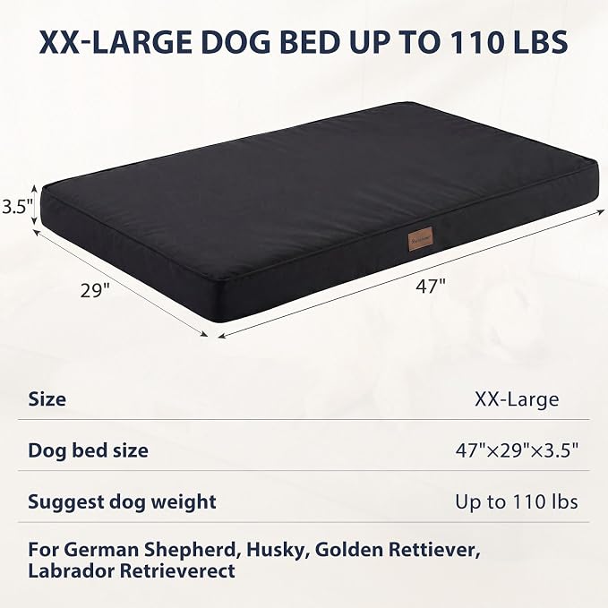 BFPETHOME Outdoor Waterproof Dog Bed for Large Dogs, Washable Cover, 47" | Outdoor & Indoor Use, Waterproof, For Medium, Large, Extra Large Dogs, Orthopedic, Egg Crate Foam, Up to 110 lbs - Image 4