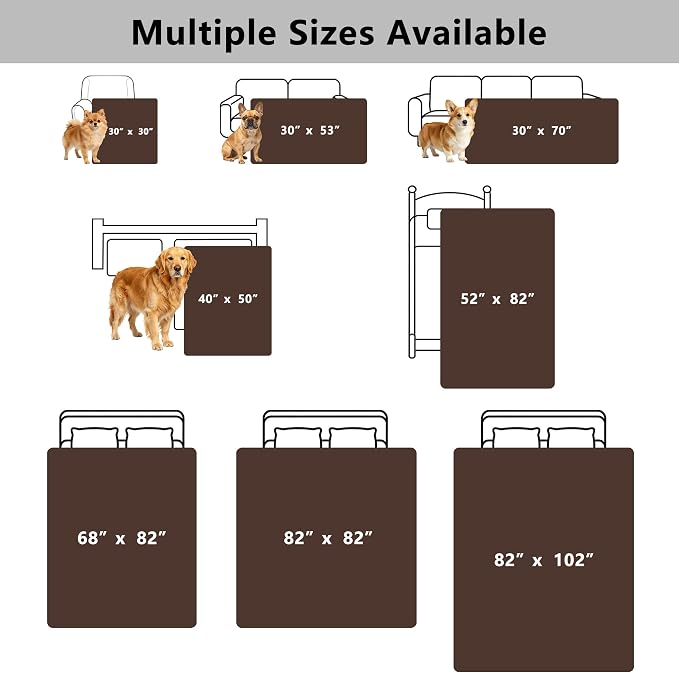 Waterproof Couch Cover for Dogs - Washable Pets Furniture Protector | TPU Leak-Proof Liner, Lightweight & Reversible, Fits Chair, Sofa, Bed, 40" x 50" , Chocolate/Cream - Image 7