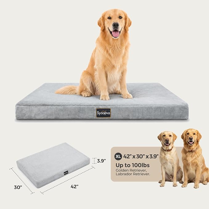 Sytopia Washable Orthopedic Dog Beds, Chew Proof Dog Crate Pad, 42" Orthopedic Tough Dog Mats for Large Dogs, Waterproof and Anti-Slip Bottom – XL - Image 4