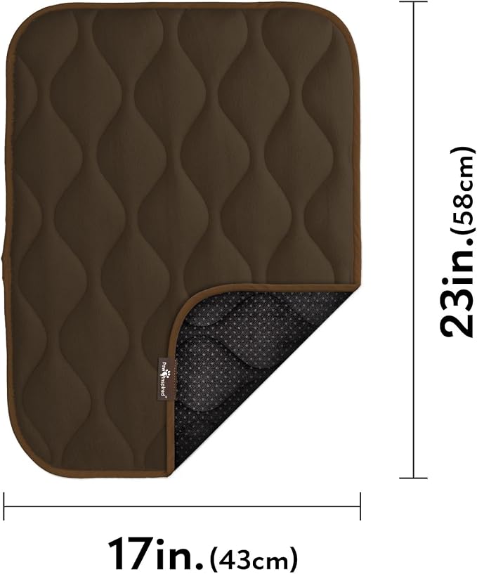 Paw Inspired Washable Padded Crate Mats for Dogs | 23" x 17" Pad, Fits 24-inch Kennels | Leakproof, Waterproof Bottom, Plush Pet Beds (Dark Brown) - Image 2