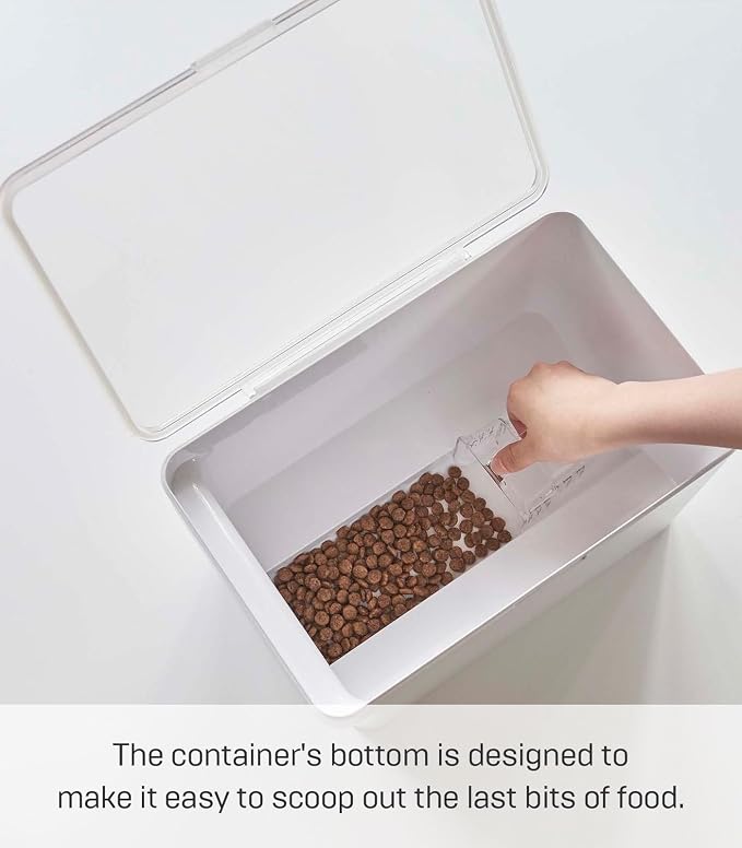 YAMAZAKI Home Tower Airtight Pet Food Storage Container - Cat And Dog Food Holder Bin With Transparent Lid And Handle - Medium - Polypropylene - 8 Lbs., 1.6 Gallons, 6 Quarts,White - Image 4