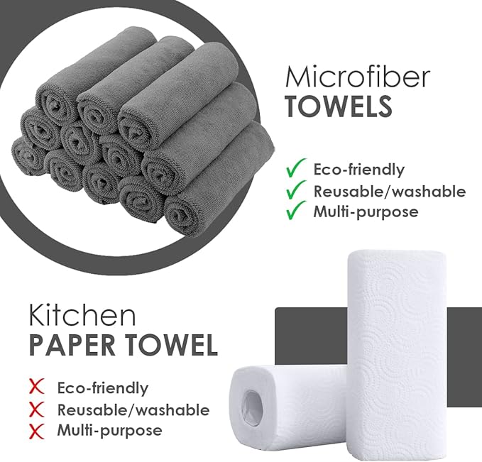 Avalon Towels Microfiber Cleaning Cloths (Value Pack of 48) - Size 16 x 16 Inches, Highly Absorbent Cleaning Rags, Lint Free, Reusable and Washable, Microfiber Towels for Cars - Image 3