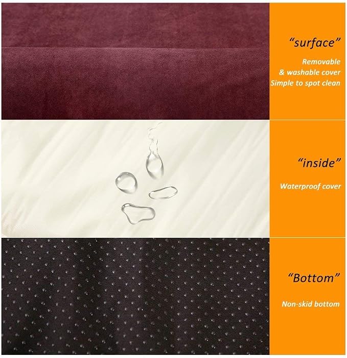 Laifug Orthopedic Memory Foam Extra Large Dog Bed Pillow(50"x36"x10", Chocolate) Durable Water Proof Liner & Removable Washable Cover & Smart Design - Image 5