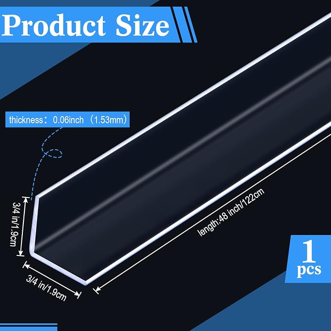 Sasylvia 1 Pcs Wall Corner Protector Guards, Avoid Scratching Scuffs, Vinyl Corner Trim Molding, Easy Install & Cleaning for Door Countertop Furniture Cabinet Protection (3/4 x 48 Inches,Clear) - Image 2