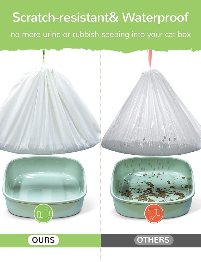 PETOCAT Cat Litter Liners and Cat Litter Bags for Poop Biodegradable Leakproof Durable Extra-Thick Kitty Litter Box Bag Cat Waste Disposal Bag - Image 6