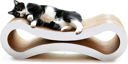PetFusion Ultimate Cat Scratch Lounge, Reversible Cardboard Scratcher Pad | Furniture protection from claws, flip design doubles lifespan, eco friendly recycled build, cozy indoor home use, pet safe by PetFusion