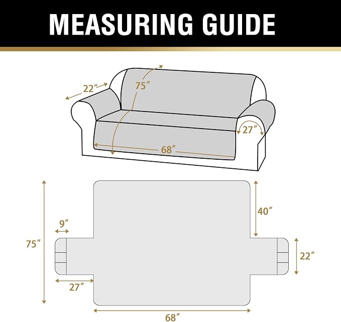 PrinceDeco Sofa Cover Couch Cover for Dogs Water Repellent Furniture Protector for Pets Couch Cover for 3 Cushion Couch Non-Slip Rubber Backing Cover Seat Width to 68"(Sofa, Pale Oak) - Image 3