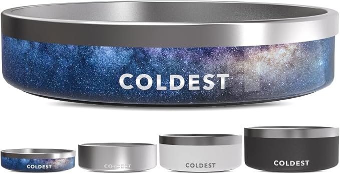 Coldest Dog Bowl - Anti Rust Metal, Non Slip, 3 Layers Insulated Stainless Steel Dog Bowls - Spill Proof & Heavy Duty - Water Bowl for Dogs, Cats & Pets, Dish Washer Safe (21 oz, Into The Beyond) by Coldest