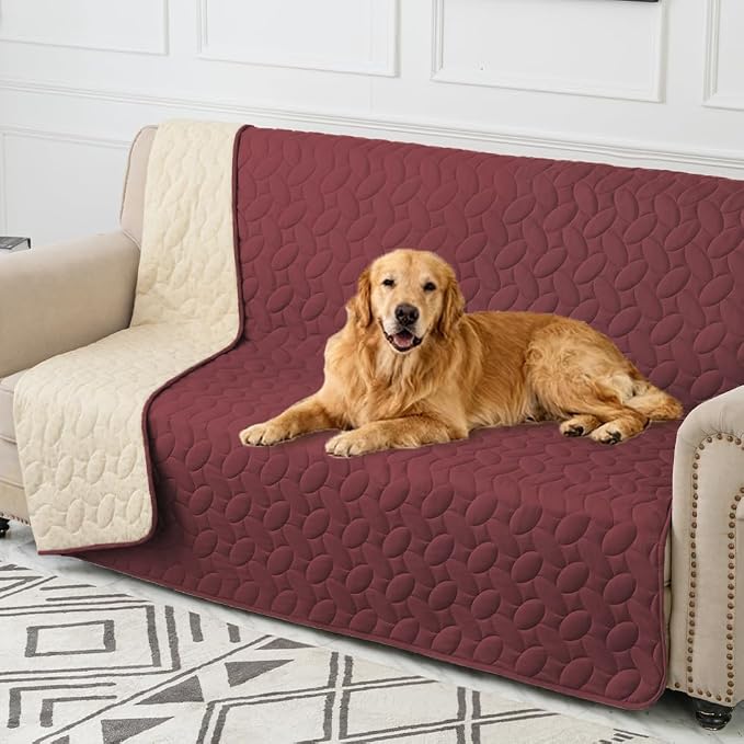 Ameritex Pet Bed Cover Dog Bed Blanket for Sofa and Furniture Waterproof New Pattern Design (52x82 Inch, Burgundy) by Ameritex