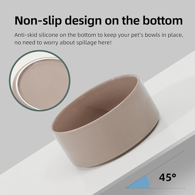 Havniva Elevated Dog Bowls Ceramic Dog Bowls with Stand, Dog Food Bowl | 7.3” Raised Dog Bowls with Non-Slip Wood Stand, Dog Food and Water Bowl Set, Double Dog Feeding Bowls for Medium Dogs - Image 3