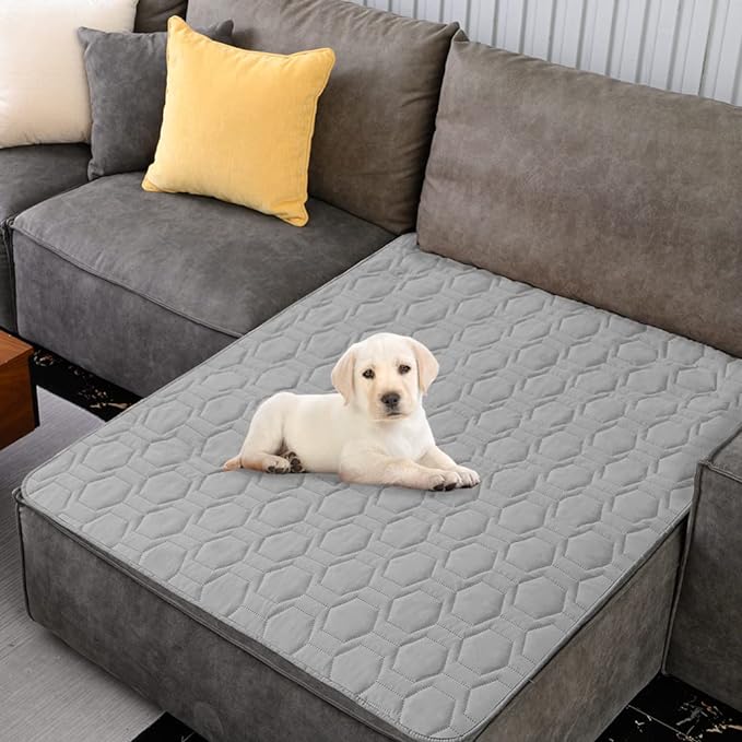 Tcksstex Waterproof and Non-Slip Dog Bed Cover and Pet Blanket Sofa Pet Bed Mat ，car Incontinence Mattress Protectors Furniture Couch Cover for Most Cats Dogs,Pets（30x70-Light Grey） - Image 7