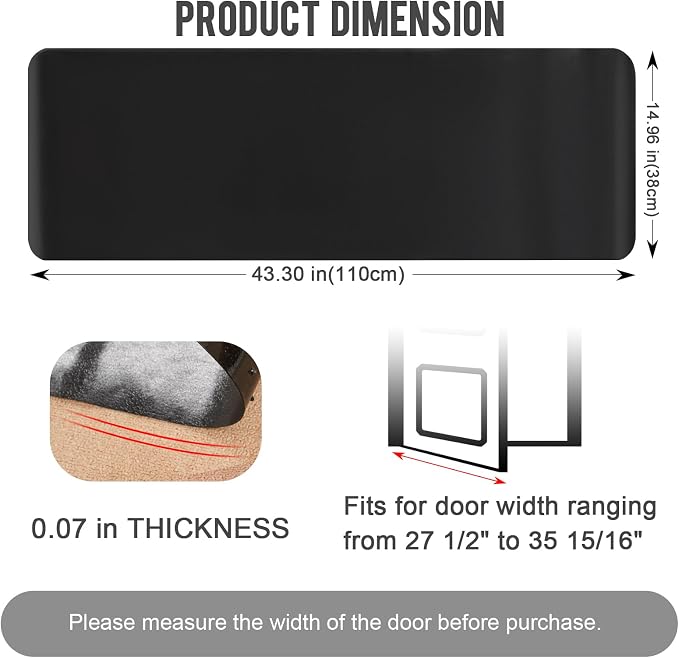 Uross Carpet Protector for Pets - 3.6FT Black Cat Carpet Protector for Doorway, Anti Scratch Under Door Cat Scratch Protector Mat - Image 3