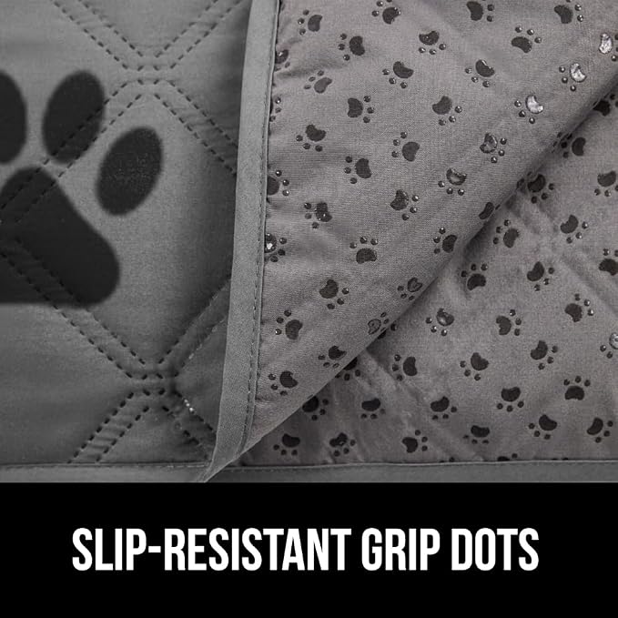 GORILLA GRIP® Waterproof Dog Blanket, 82x52, Leakproof Couch Cover for Dogs, Silicone Grip Backing, Protects Sofa, Sectional, Bed, Crate, Car & RV, Tear-Resistant Washable Senior Pet Blanket, Gray Paw - Image 4