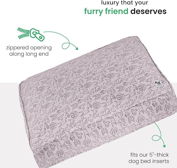 Molly Mutt Only You Dog Bed Duvet Cover, 100% Cotton Canvas Cover for Dog, Puppy, or Cat Bed, Durable, Washable, and Free of Harmful Chemicals, Medium/Large, 27"x36"x5" - Image 5