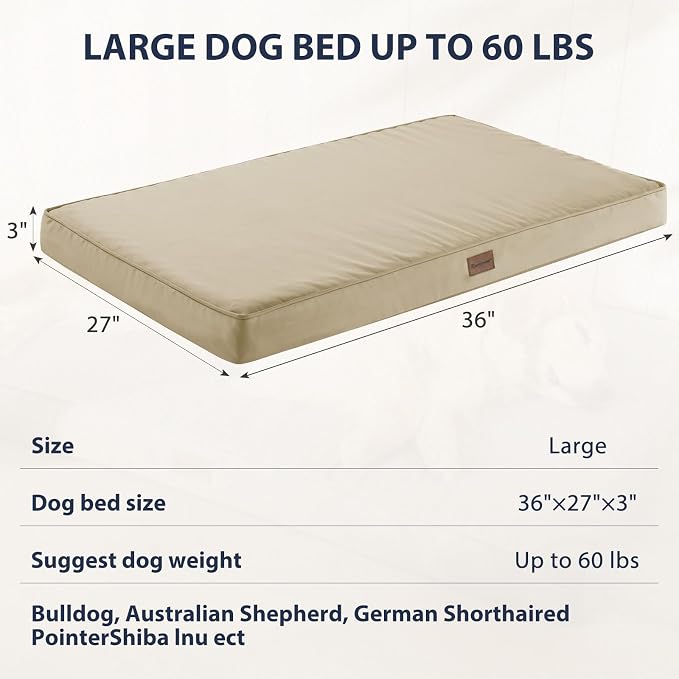 BFPETHOME Outdoor Waterproof Dog Bed for Large Dogs, Washable Cover, 36" | Outdoor & Indoor Use, Waterproof, For Medium, Large, Extra Large Dogs, Orthopedic, Egg Crate Foam, Up to 60 lbs - Image 4