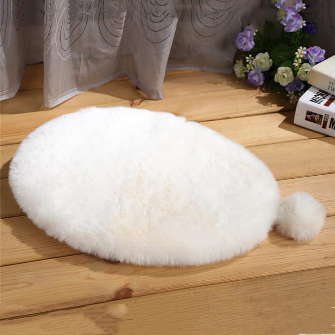 SHENGOCASE 2-Pack Oval 11" x 15" Faux Rabbit Fur Cat Condo Replacement Cushion. Cat Dog Bed Cushion Pad Mat, Pad for Window Perch Tree Tower, Carrier Cage Crate Kennel Furniture - Image 6