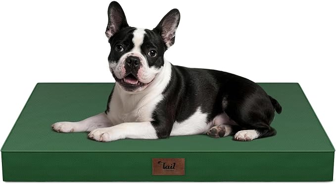 Orthopedic Waterproof Dog Bed for Small Dogs and Cats | Egg Crate Foam for Joint Support, Fits 30x19 Crates, TPU Waterproof Layer, Machine Washable 1680D Oxford Cover, Up to 30 lbs by TailStories