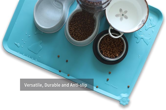 Hoki Found X-Large Silicone Non Slip Pet Feeding Mats - Waterproof Dog Cat Food Mats - Glacier - Image 4