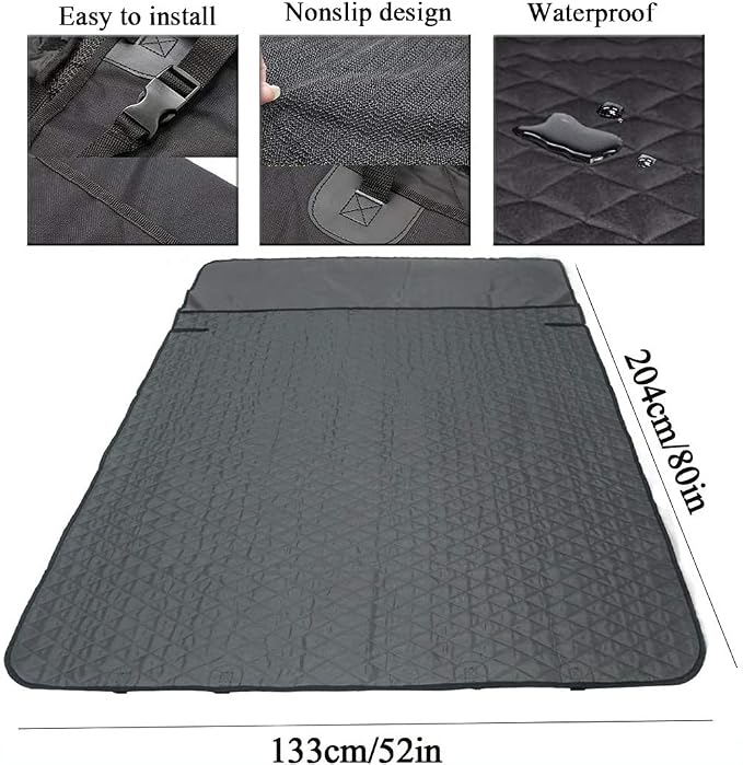 SUV Cargo Liner for Dogs Waterproof Nonslip Car Pet Seat Covers Back Seat with Bumper Flap Protector Washable Boot Cover Mats for Cars SUVs Vans Trucks (Grey) - Image 2
